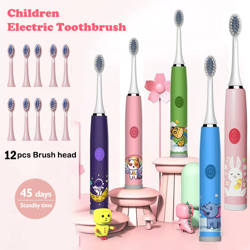 Teeth Whitening Toothbrush - Children Sonic Electric Toothbrush Colorful Cartoon