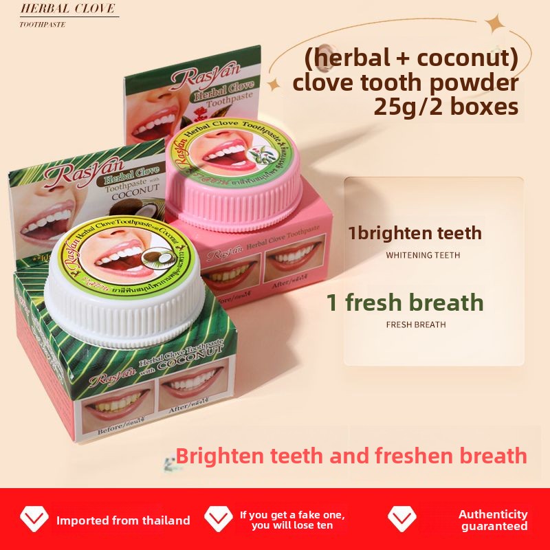 Thai Clove/coconut Tooth Powde - đánh giá và giá Teeth Whitening Street